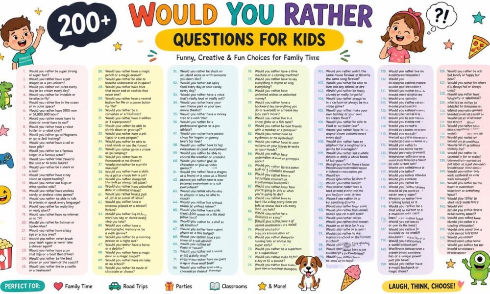 would you rather questions for kids
