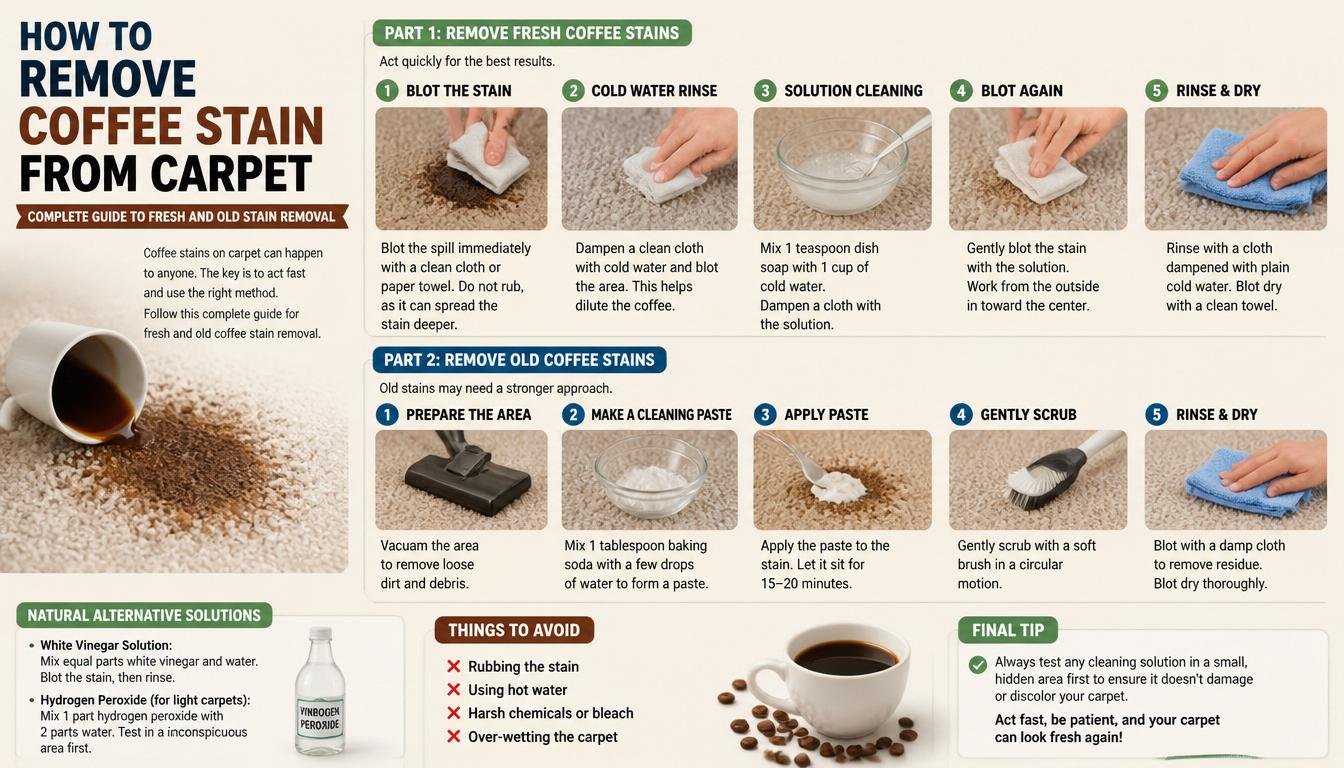 how to remove coffee stain from carpet