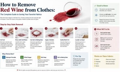 how to remove red wine from clothes